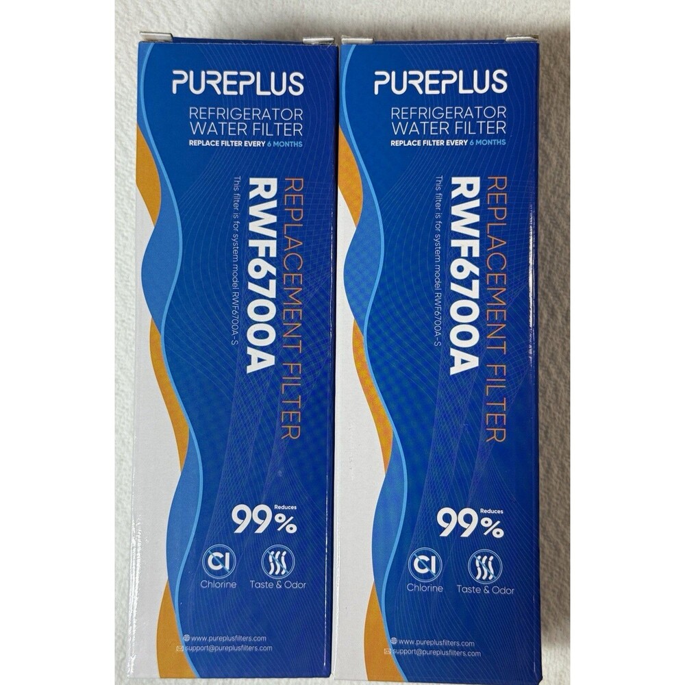 PUREPLUS RWF6700A Refrigerator Water Filter 2-Pack 200 gal Blue Reduces Chlorine
